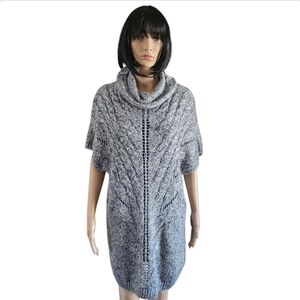 Love & Legend cowl neck chunky knit sweater with openwork details, plus Size 4X